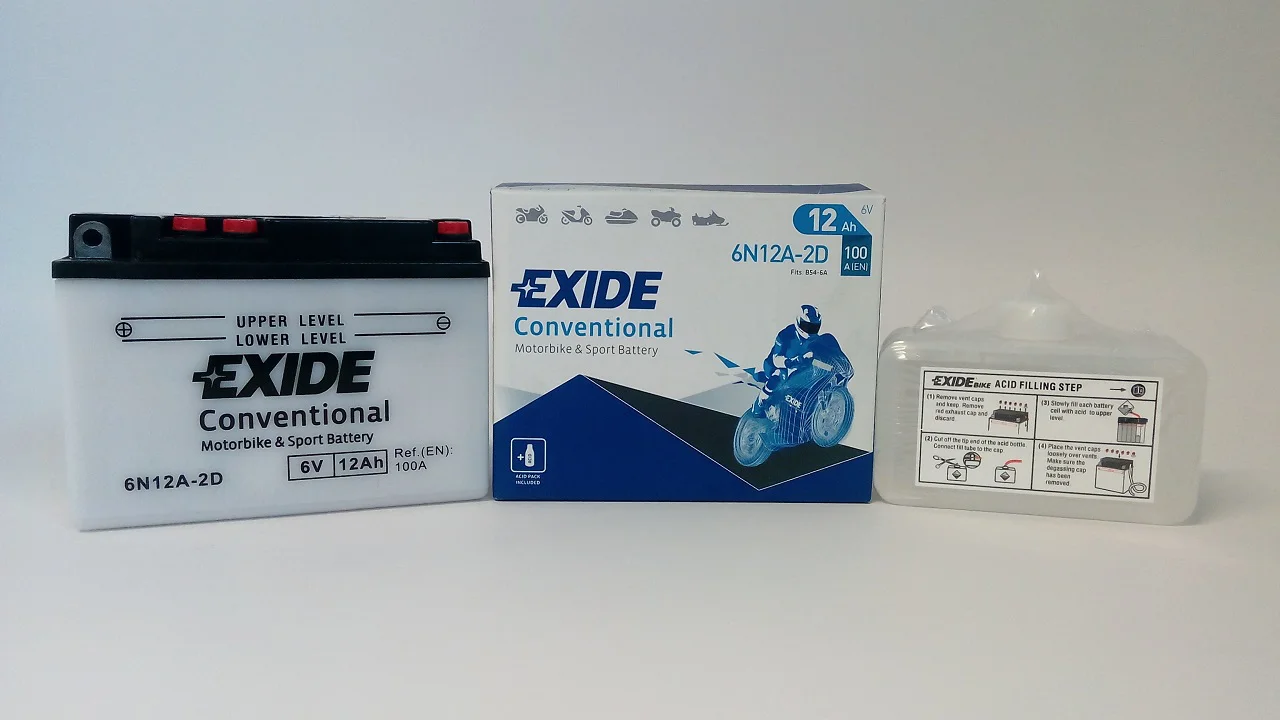 Akumulator EXIDE 6N12A-2D 6V 12Ah 100A