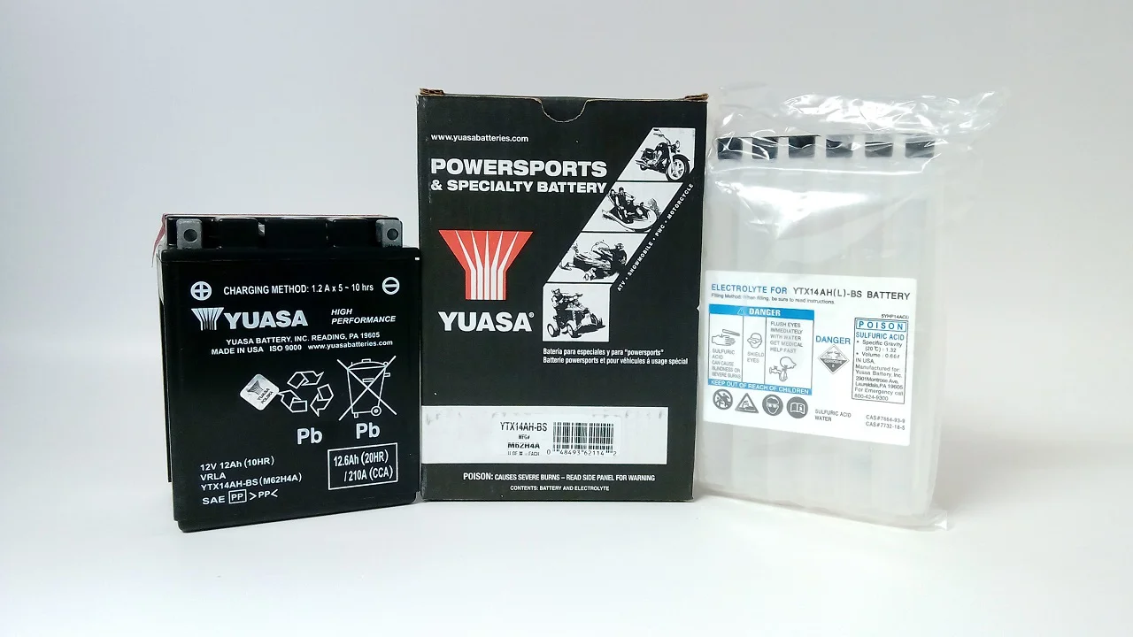 Akumulator YUASA Motocyklowy YTX14Ah-BS 12V 12Ah 210A