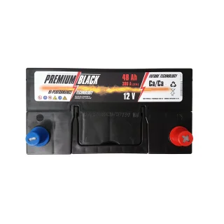 Akumulator samochodowy PREMIUM BLACK 12V 48Ah 380A PRAWY+ (JAP)