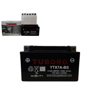 Akumulator Motocyklowy TUBORG AGM YTX7A-BS 12V 6AH 120A