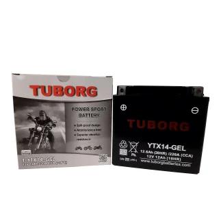 AKUMULATOR MOTOCYKLOWY TUBORG YTX14-GEL 12V 12Ah 220A