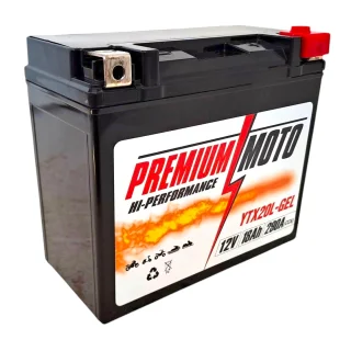 PREMIUM MOTO YTX20L-GEL 12V 18Ah 290A