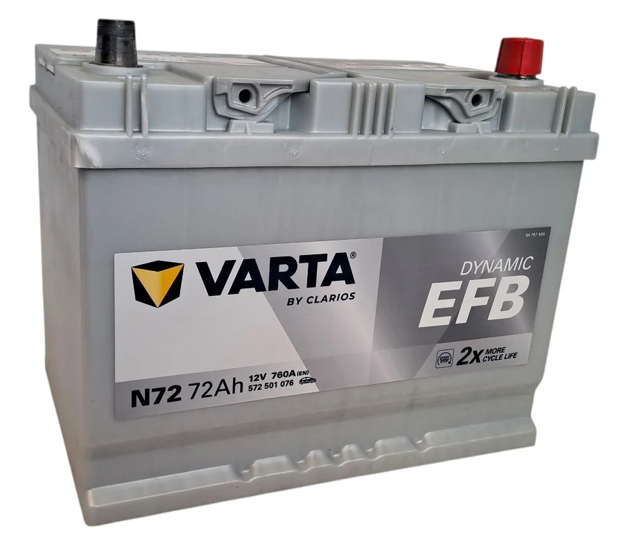 Akumulator VARTA BLUE EFB 72Ah 760A JAP P+