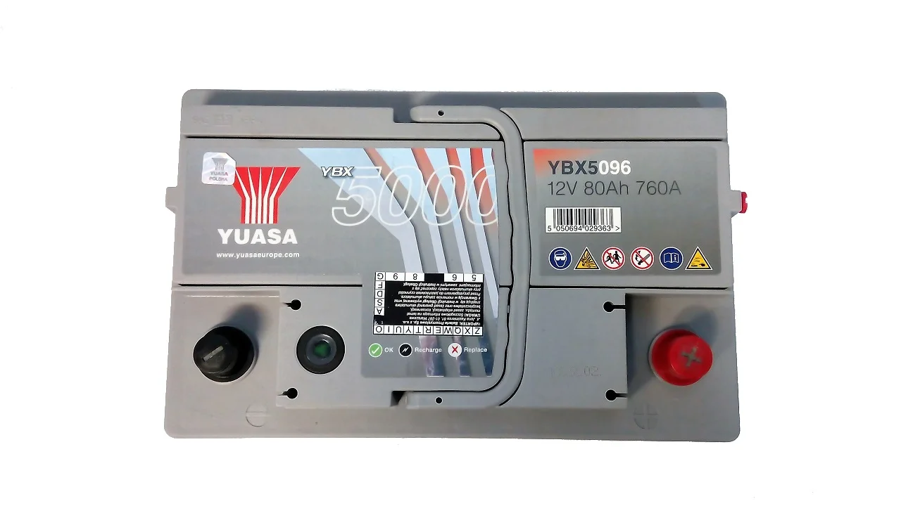 Akumulator samochodowy YUASA YBX 5096 80Ah 760A