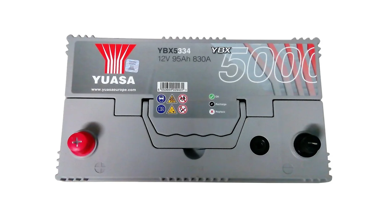 Akumulator samochodowy YUASA YBX 5334 95Ah 830A LEWY+ (JAP)