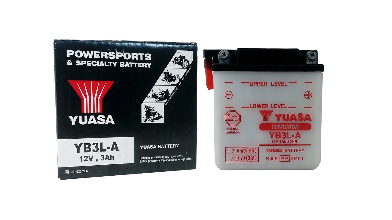 Akumulator YUASA Motocyklowy YB3L-A 12V 3Ah 30A