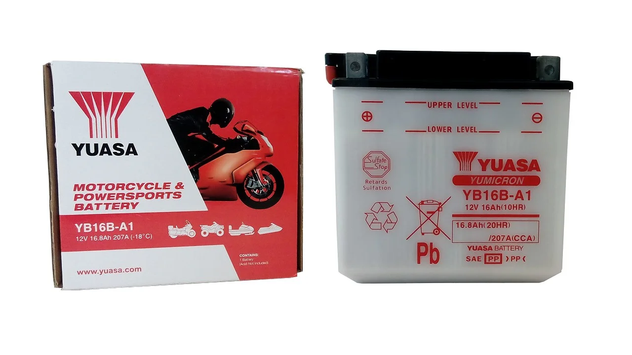 Akumulator YUASA Motocyklowy YB16B-A1 12V 16Ah 207A